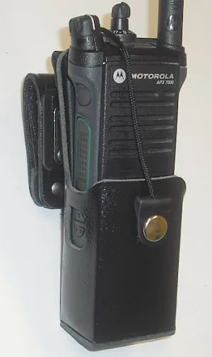 PMLN5326 Waveband Heavy Duty Leather Case For Motorola APX 7000 Series Radio WB#WV-2099B-C(This model clips on to any police or military utility belt)