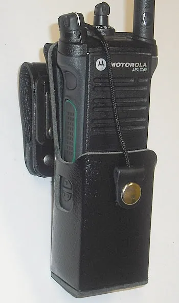 PMLN5326 Waveband Heavy Duty Leather Case For Motorola APX 7000 Series Radio WB#WV-2099B-C(This model clips on to any police or military utility belt)