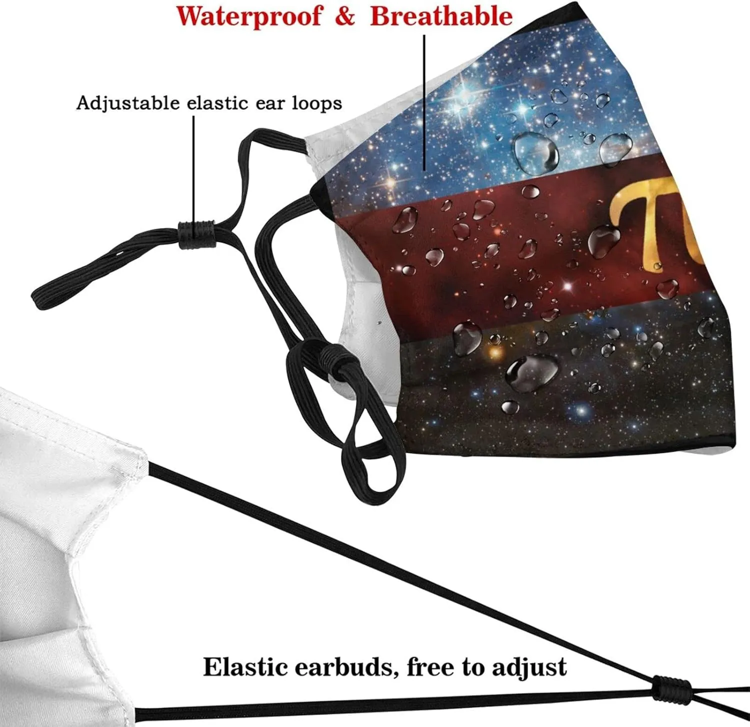 Polyamory Alternate Style Galaxy Pride Flag Face Mask Washable Reusable Adults Breathable with 2 Filters