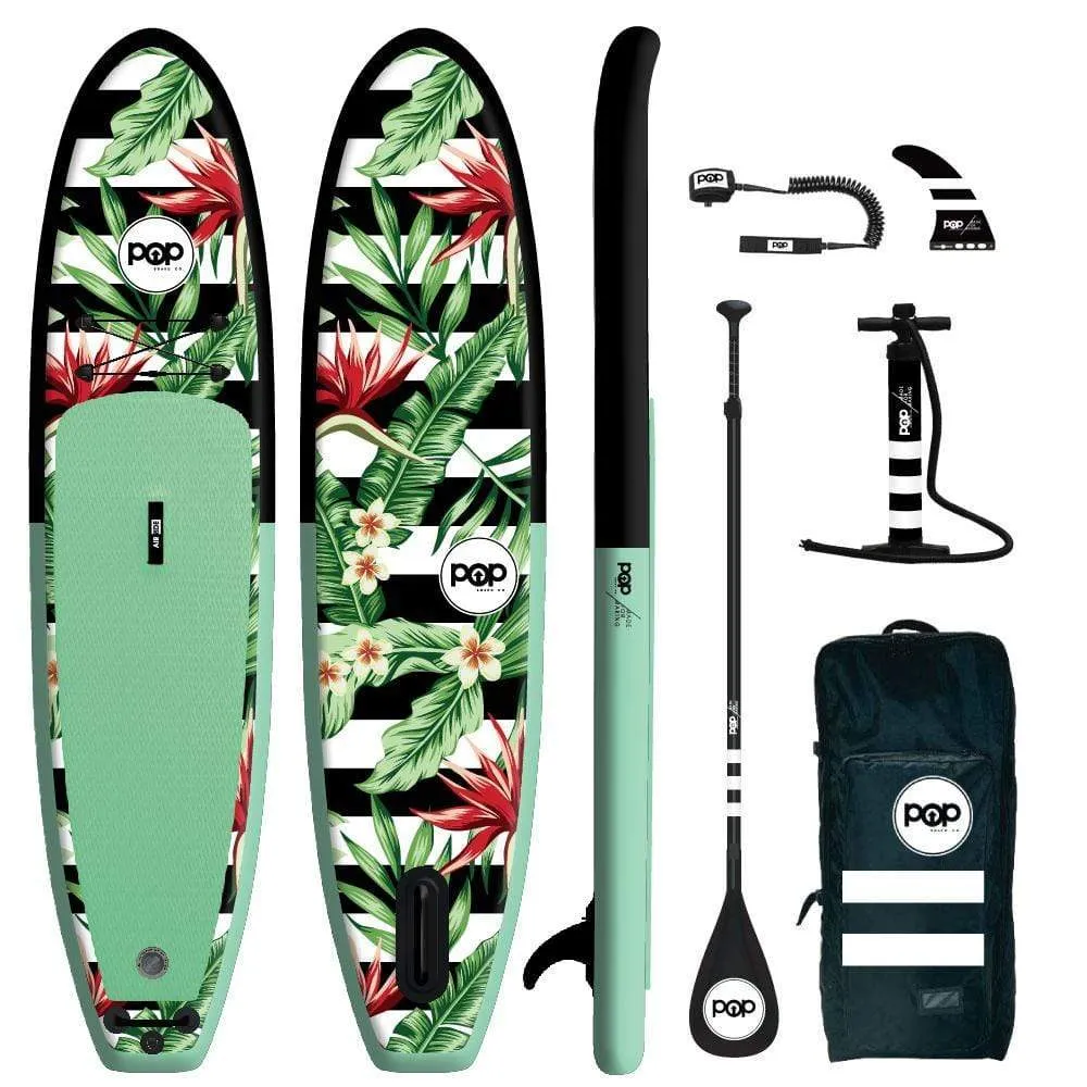 POP Board Co 10'6" Royal Hawaiian Stand Up Paddle Board Inflatable SUP - Mint/Black