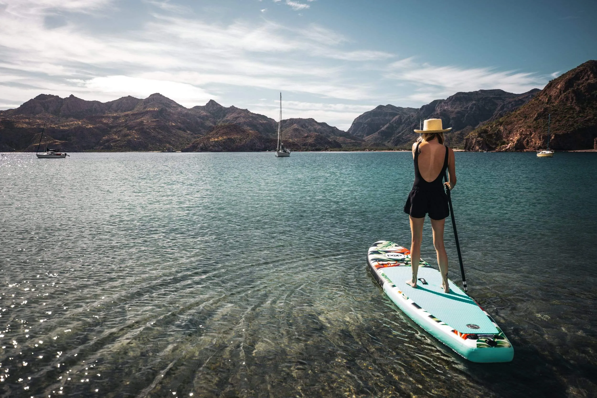 POP Board Co 10'6" Royal Hawaiian Stand Up Paddle Board Inflatable SUP - Mint/Black