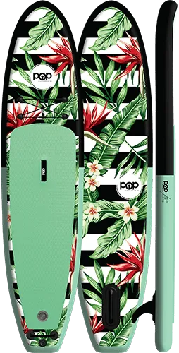 POP Board Co 10'6" Royal Hawaiian Stand Up Paddle Board Inflatable SUP - Mint/Black