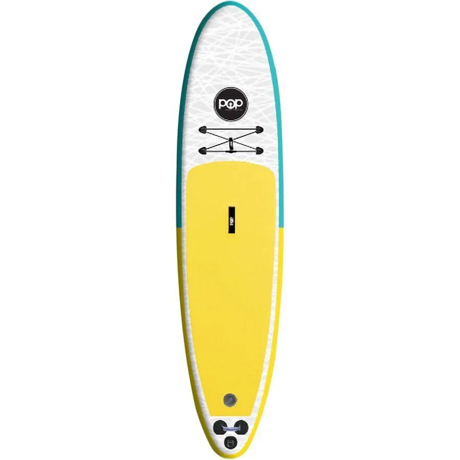 POP Board Co 11' Pop Up Stand Up Paddle Board Inflatable SUP - Yellow/Turquoise