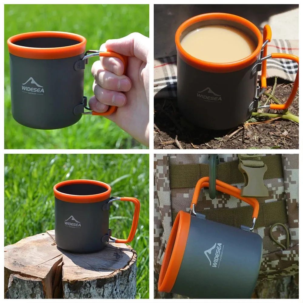 Portable Aluminum Camping Mug - Outdoor Coffee Cup for Hiking and Camping