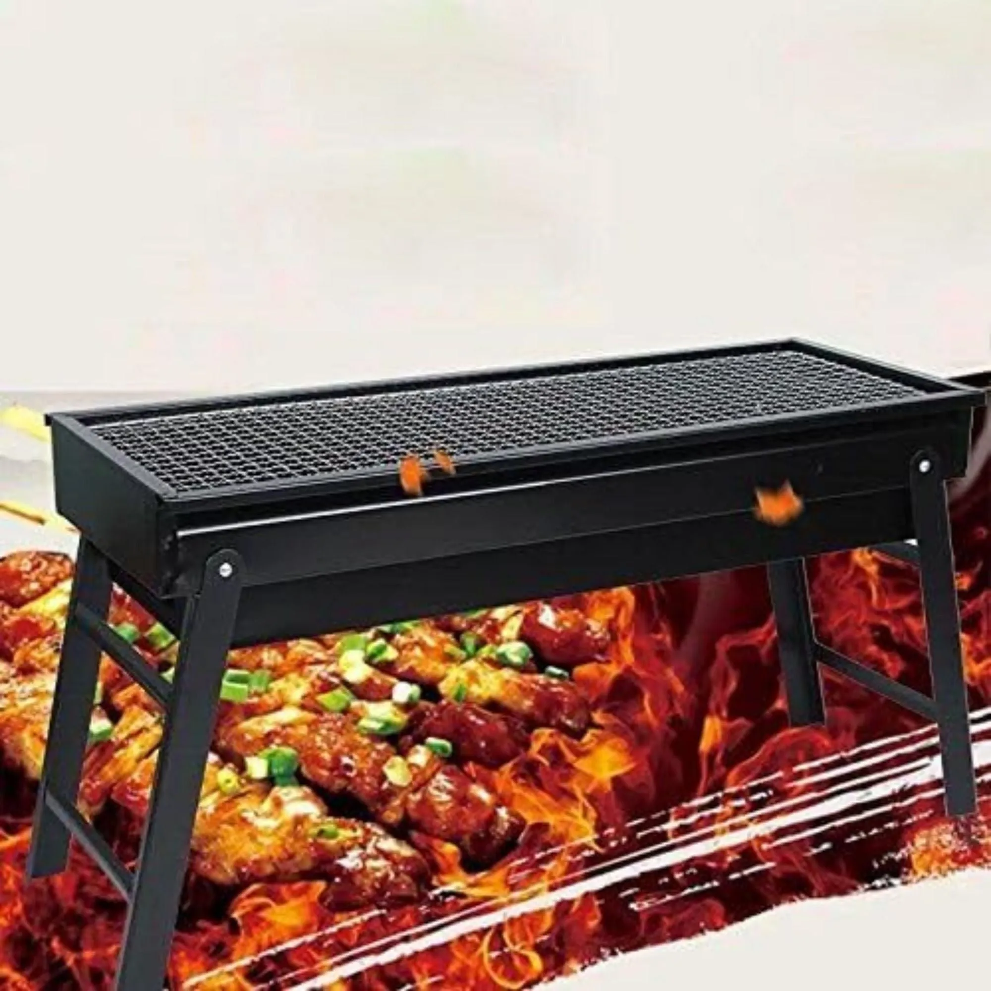 Portable Foldable Charcoal BBQ Grill – Lightweight Outdoor Stove for Camping & Picnics