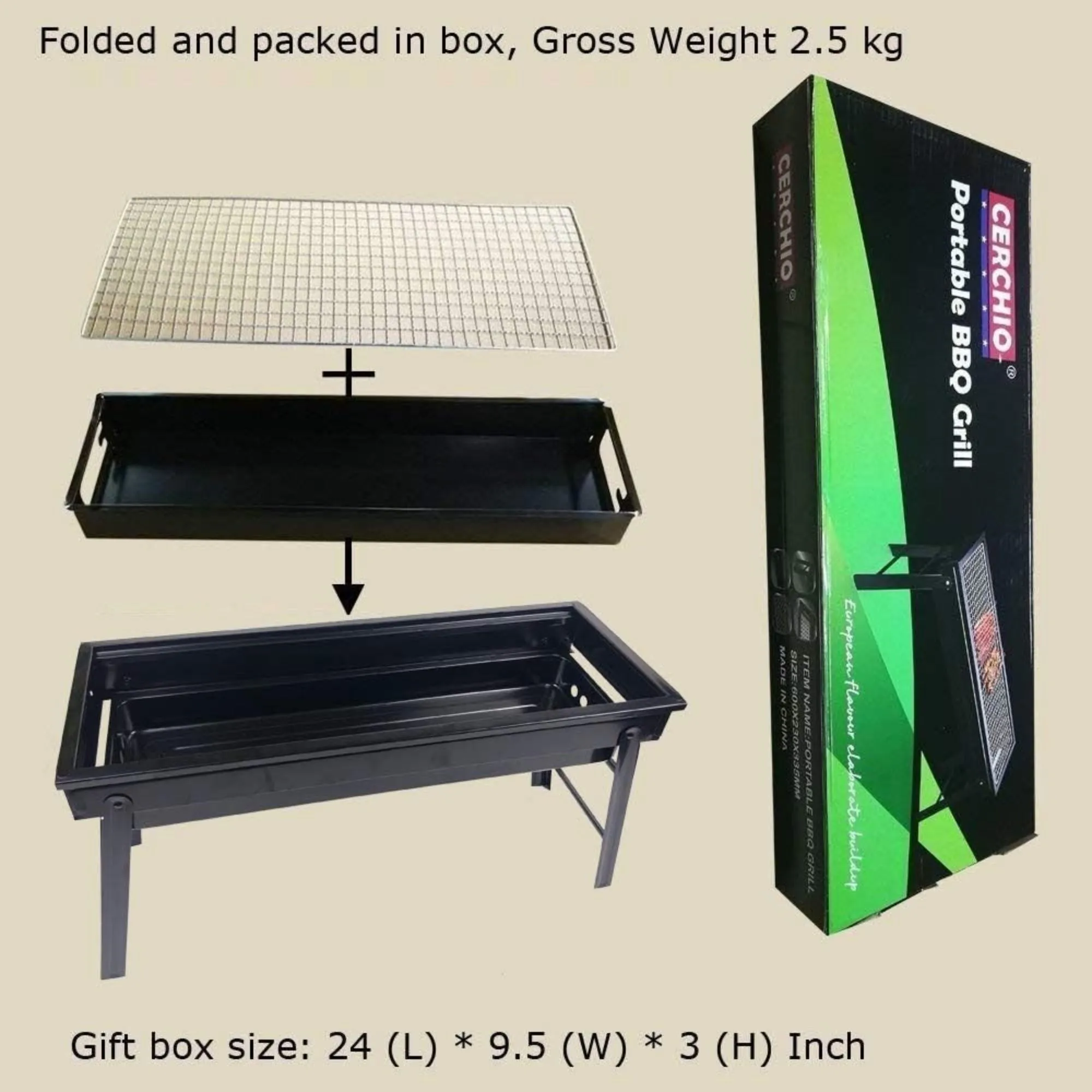 Portable Foldable Charcoal BBQ Grill – Lightweight Outdoor Stove for Camping & Picnics