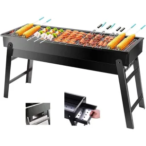 Portable Foldable Charcoal BBQ Grill – Lightweight Outdoor Stove for Camping & Picnics