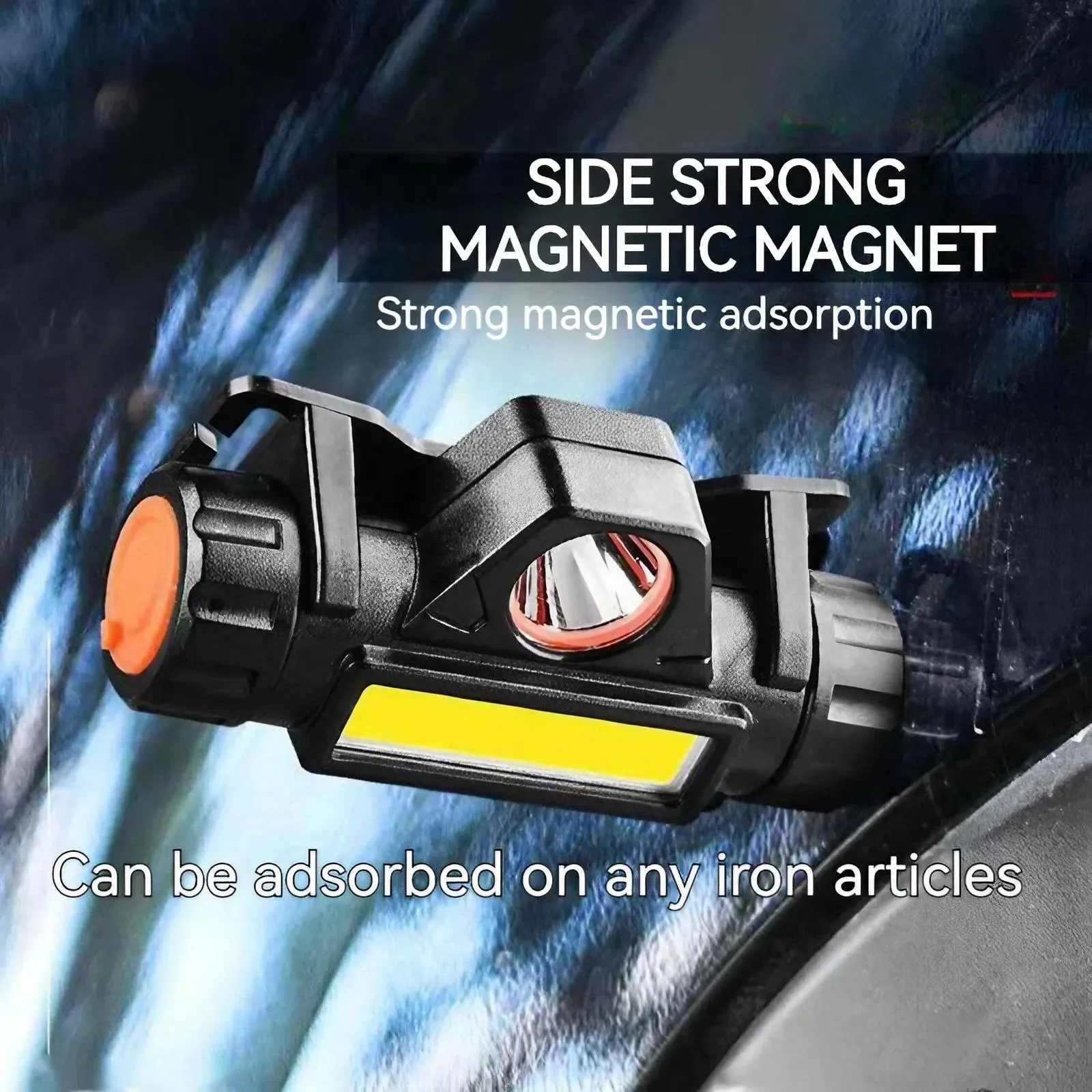 Portable Magnetic Headlamp USB Rechargeable, Detachable Flashlight, Red & White Light Modes, Essential for Outdoor Camping