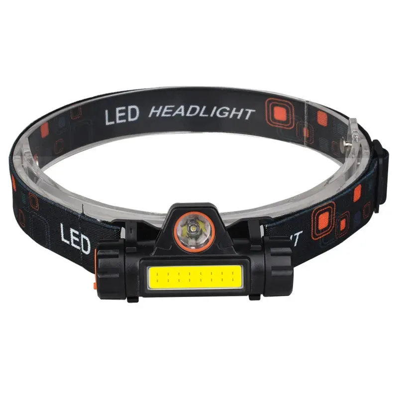 Portable Magnetic Headlamp USB Rechargeable, Detachable Flashlight, Red & White Light Modes, Essential for Outdoor Camping