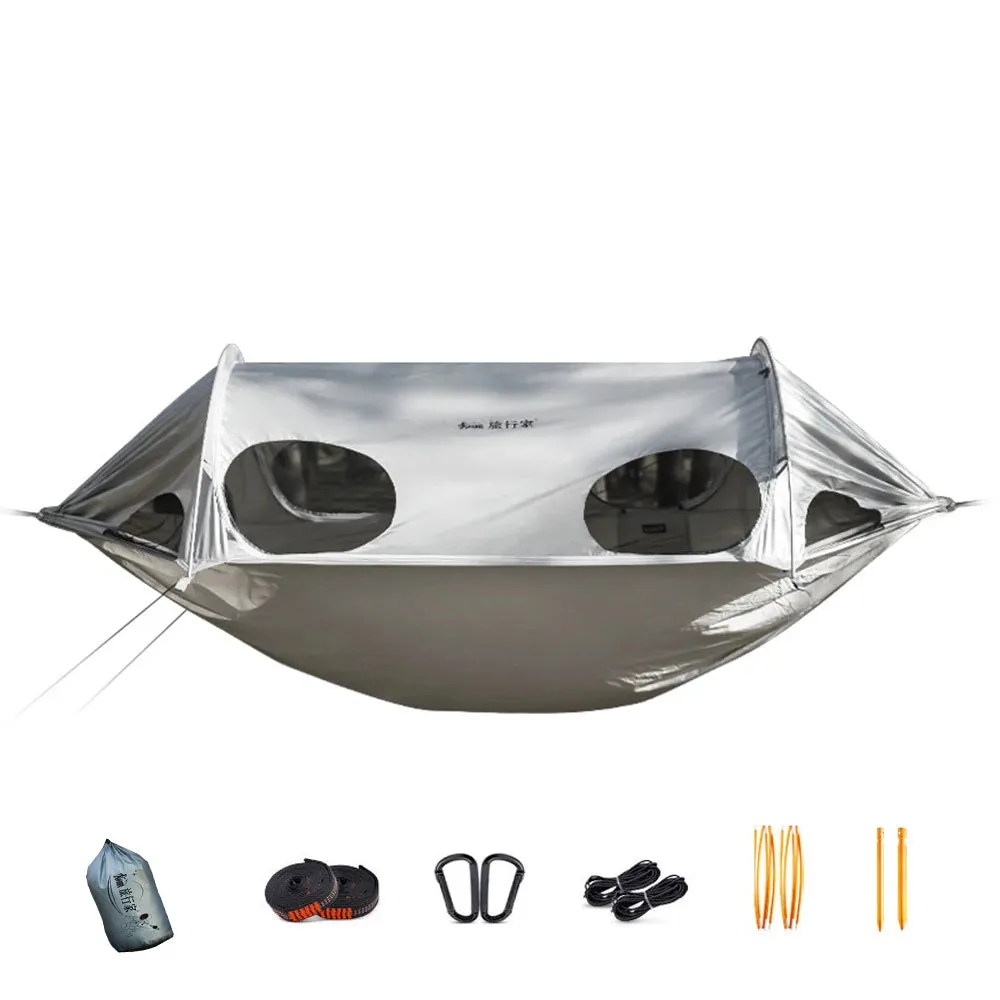 Portable Outdoor Space Capsule Mosquito Net Hammocks Anti-Rollover Double Travel Camping Sleeping Hanging Hammock Swing Tent