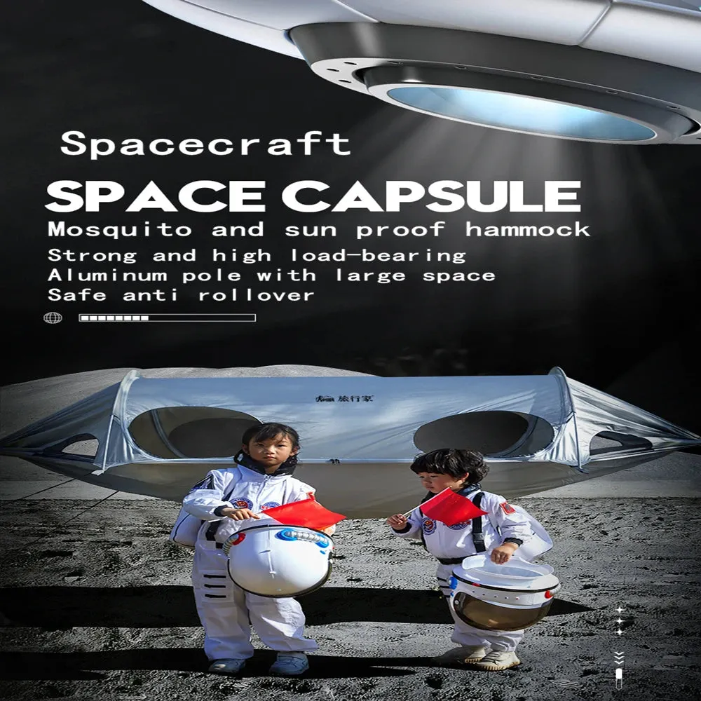Portable Outdoor Space Capsule Mosquito Net Hammocks Anti-Rollover Double Travel Camping Sleeping Hanging Hammock Swing Tent
