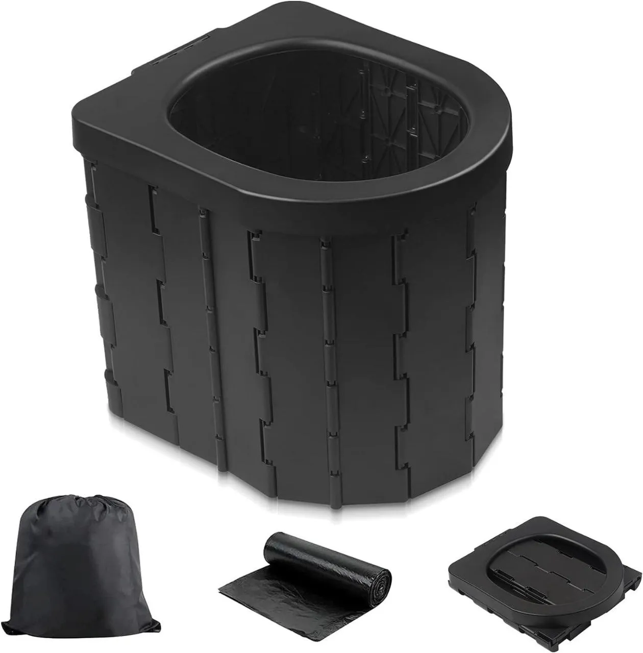Portable Toilet Camping Toilet Portable & Hiking Outdoor Wind Shield for Stove Combo Pack