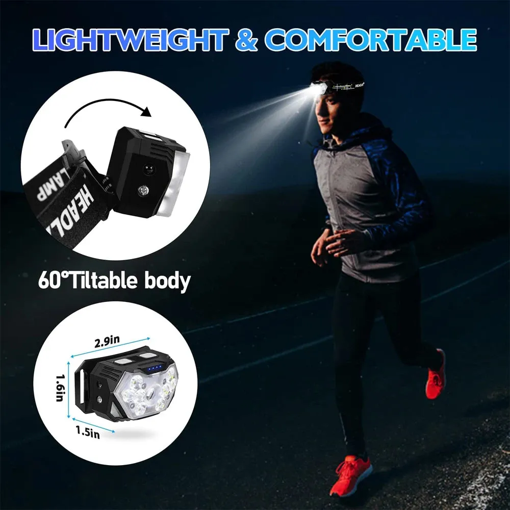 Portable USB Rechargeable Motion Sensor Headlamp with 9 LEDs
