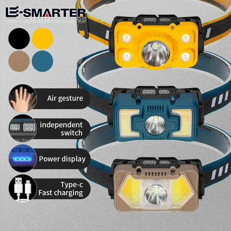 Powerful LED Headlamp Buit-in18650 USB Rechargeable Headlight Head Lamp Waterproof Head Light High Lumens Flashlight