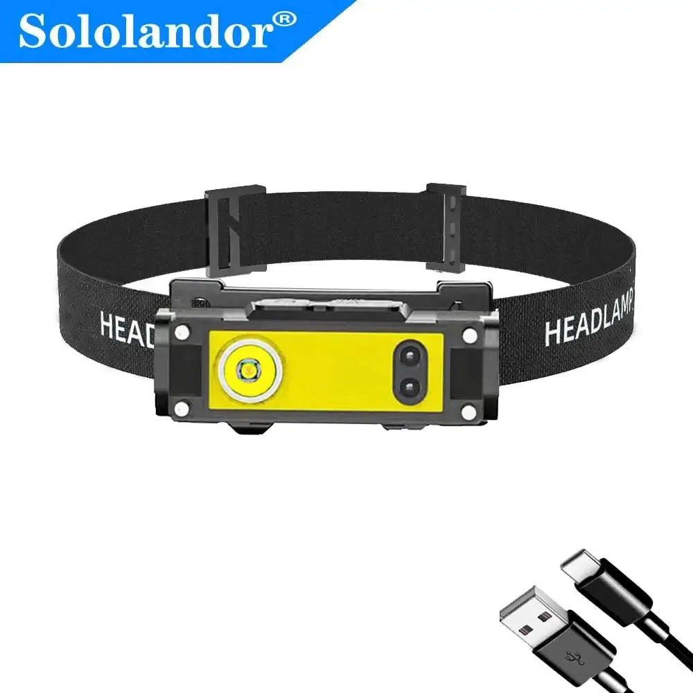 Powerful LED Headlamp with Motion Sensor Fishing Lantern USB Rechargeable 18650 Flashlight XPE COB Waterproof Torch Headlight