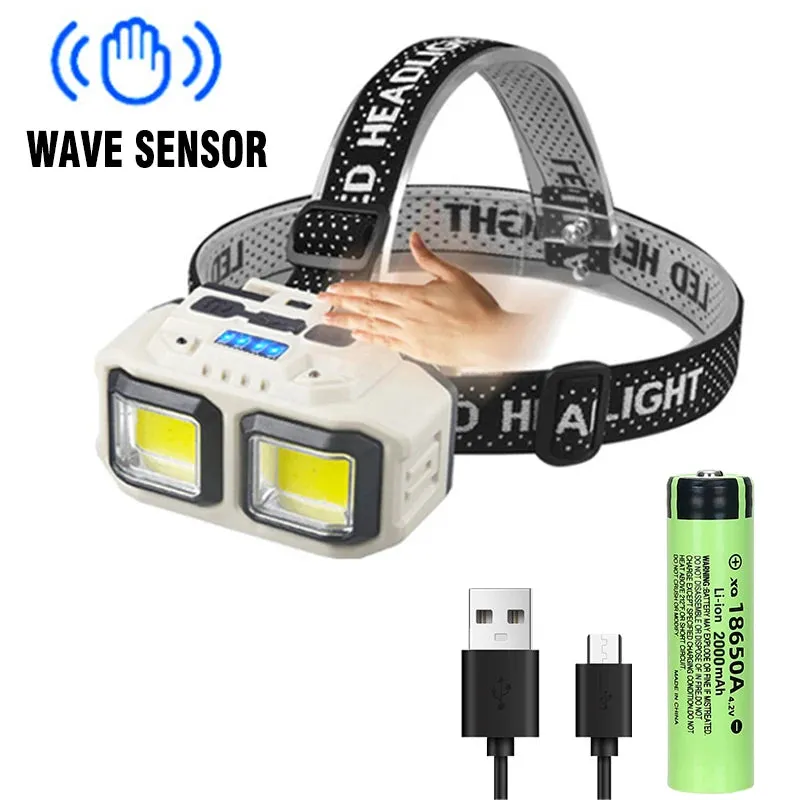 Powerful  LED HeadlampTorch USB Rechargeable Flashlight Headlight Waterproof Head Light Camping Fishing Mining Light Lamp Torch
