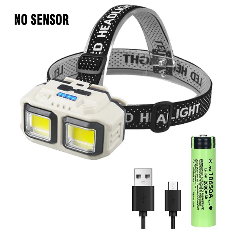 Powerful  LED HeadlampTorch USB Rechargeable Flashlight Headlight Waterproof Head Light Camping Fishing Mining Light Lamp Torch