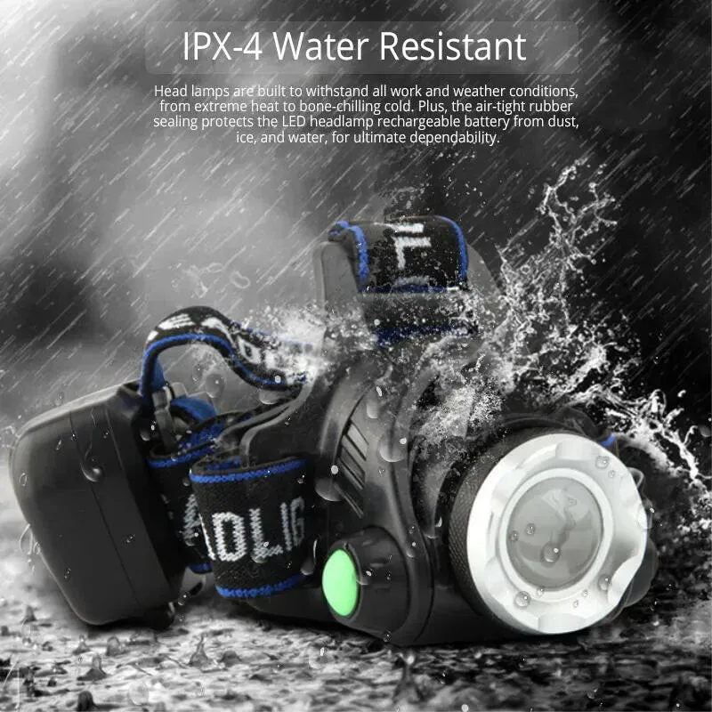 Powerful LED Induction Headlamp USB/DC Rechargeable Headlight Aluminium Alloy Outdoor Waterproof Head Lamp High Lumen Head Torch