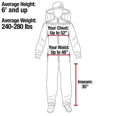 Premium beekeeping  100 % Cotton breathable bee Suit with Round Hood