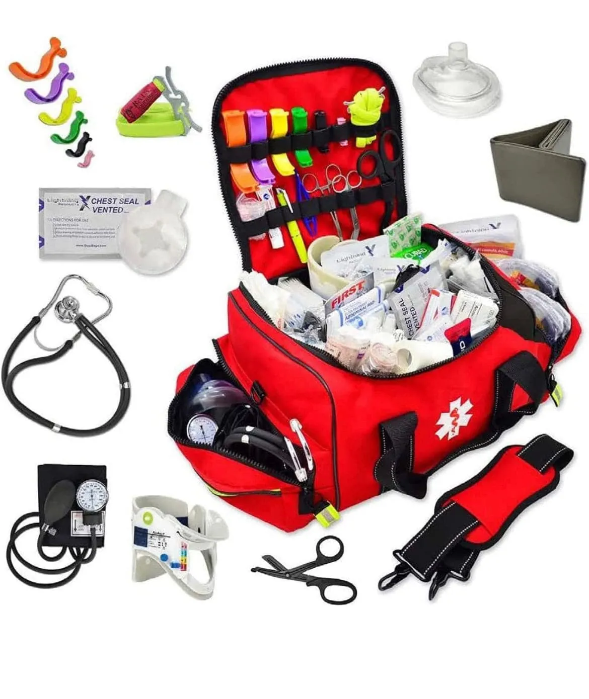 Premium Stocked First Responder Bag with Fill Kit C