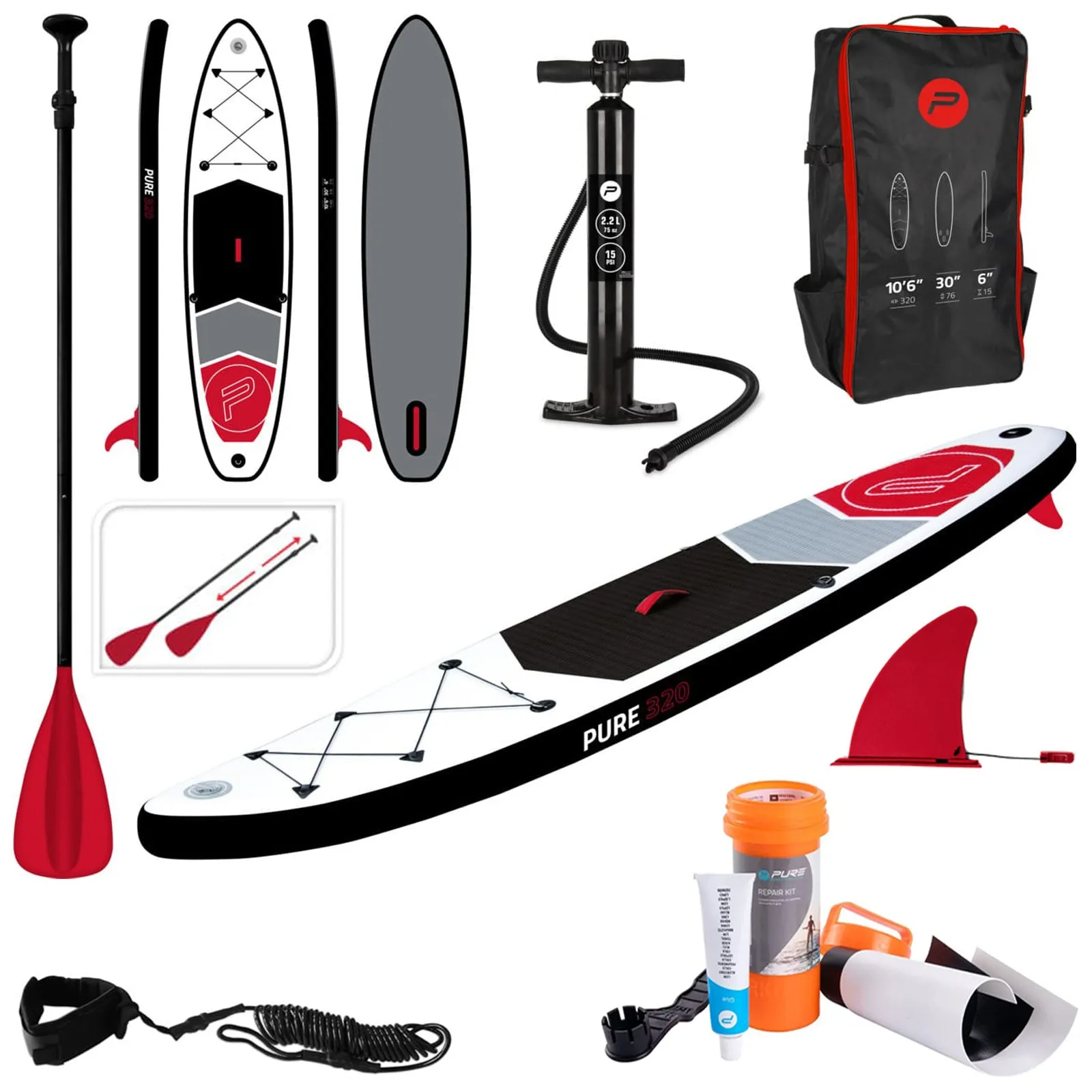 Pure4Fun Inflatable Stand-Up Paddle SUP Board Sets