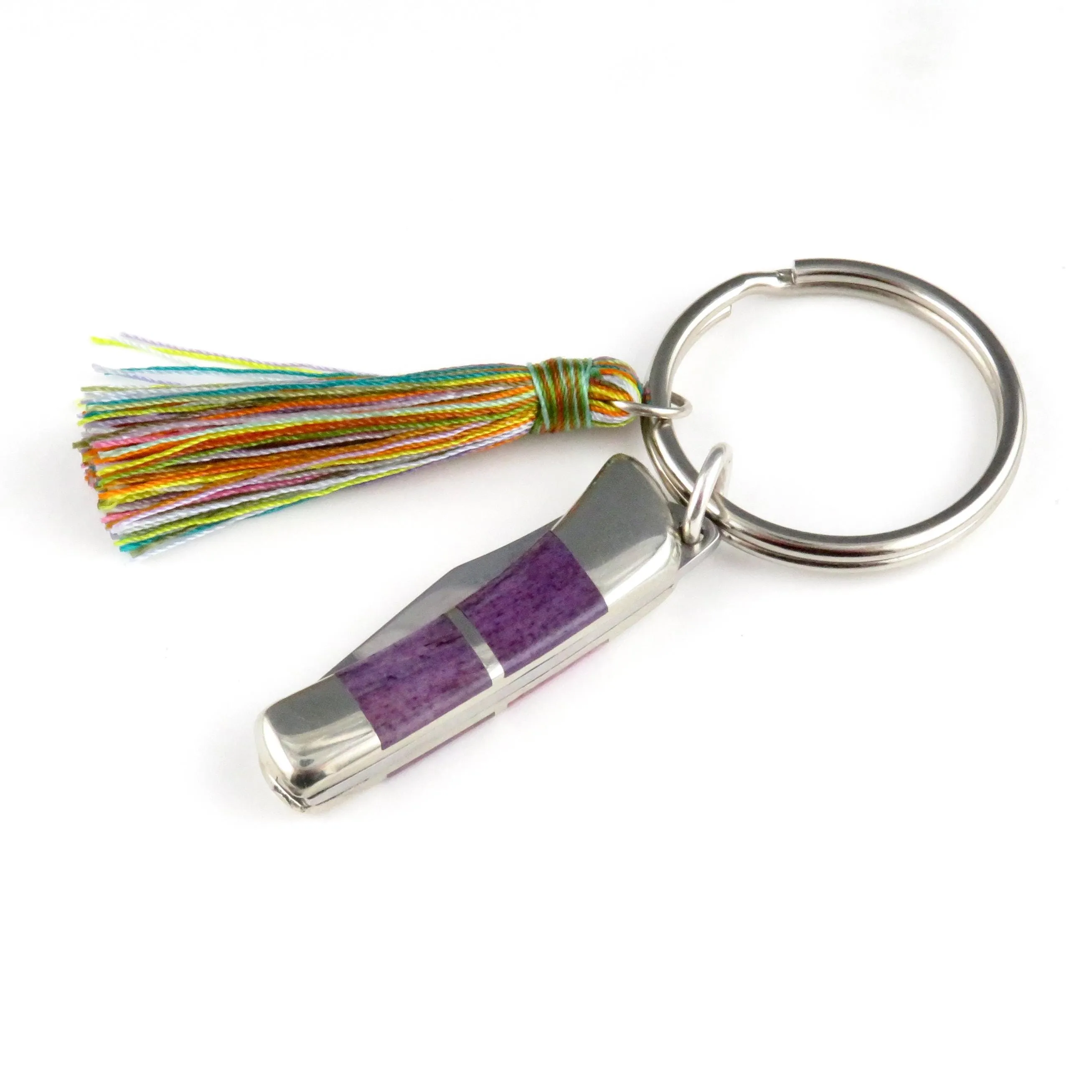 Purple Bone Knife Keyring