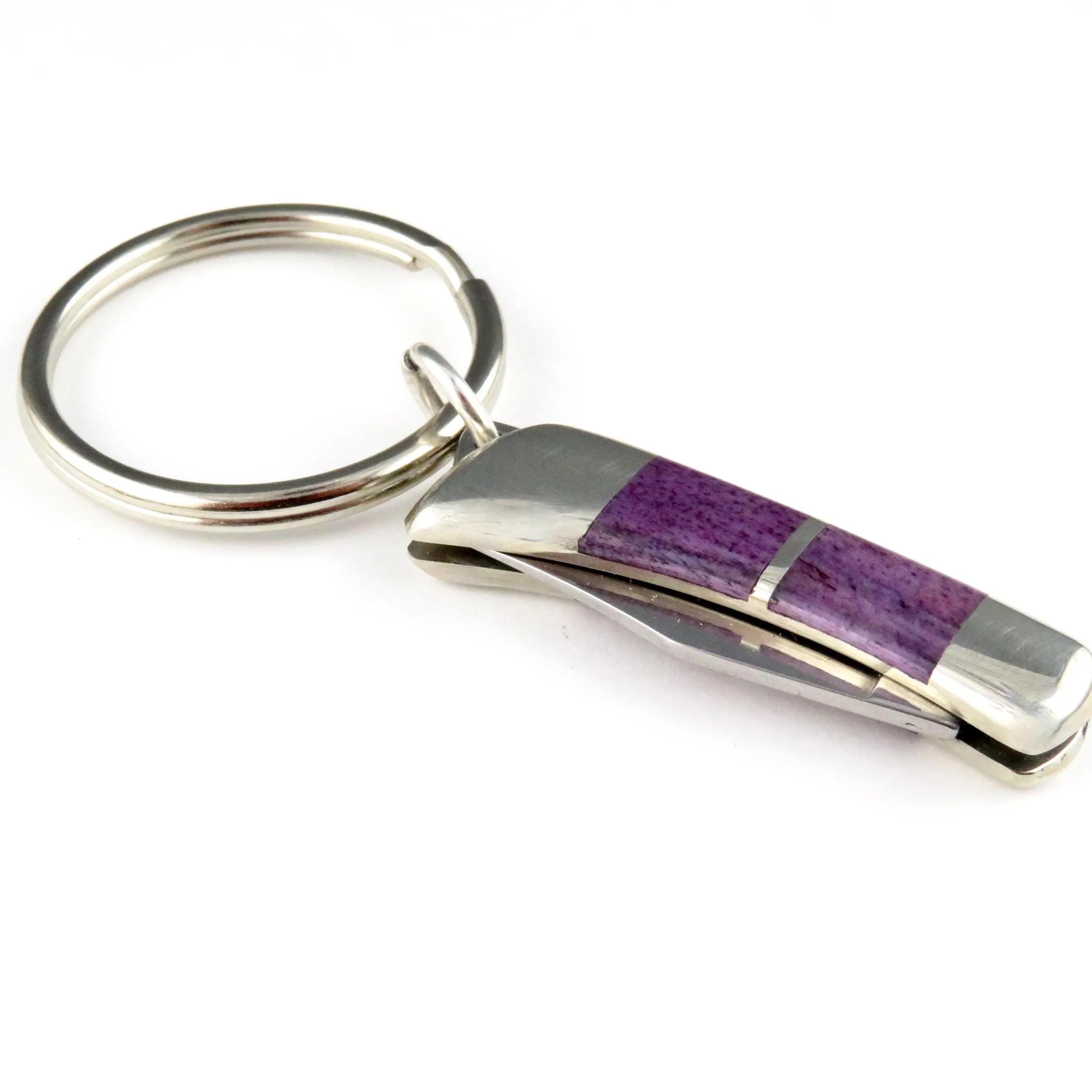 Purple Bone Knife Keyring