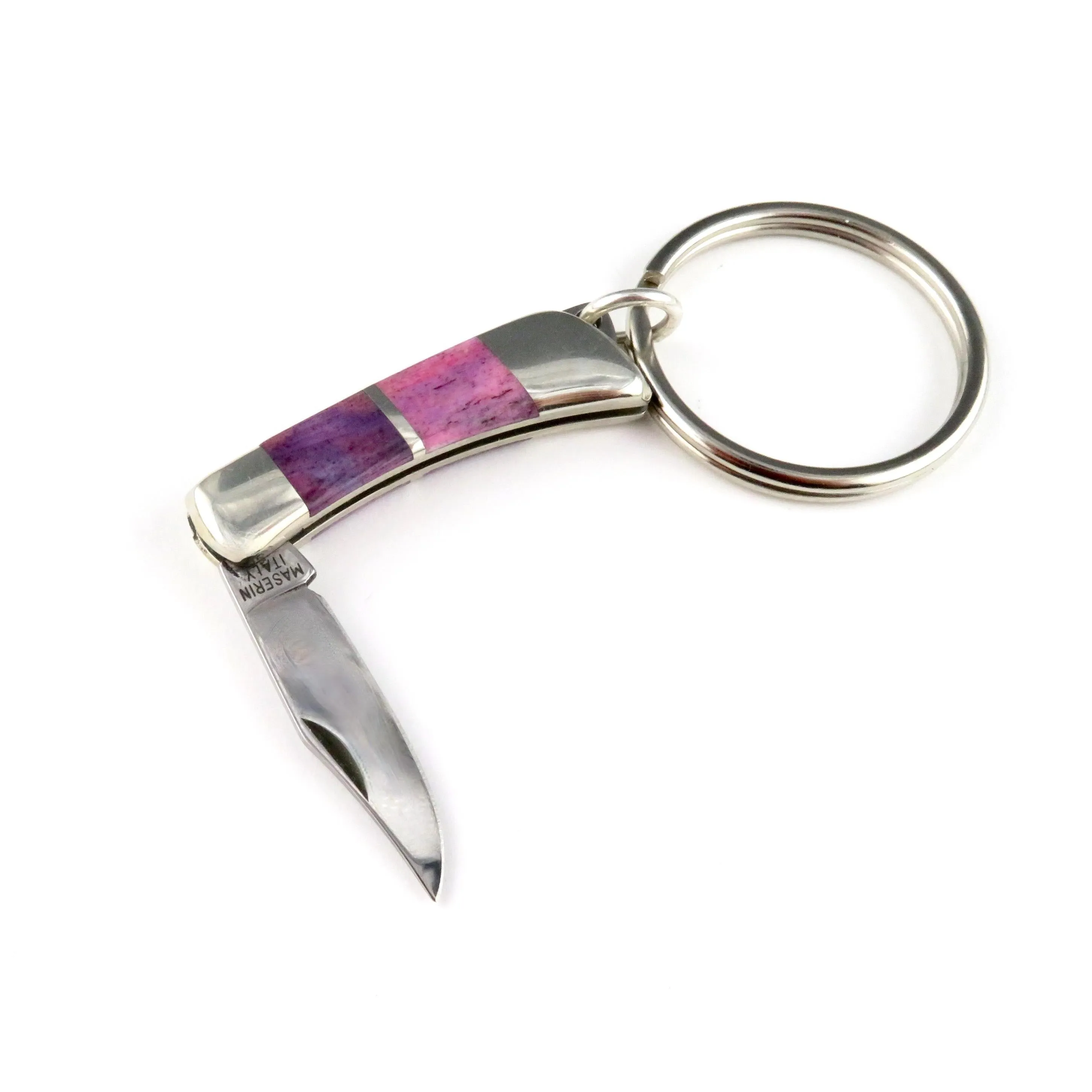 Purple Bone Knife Keyring