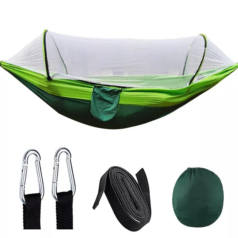 Quick-opening Mosquito Net Camping Hammock with Rocking Chair, Anti-rollover Design