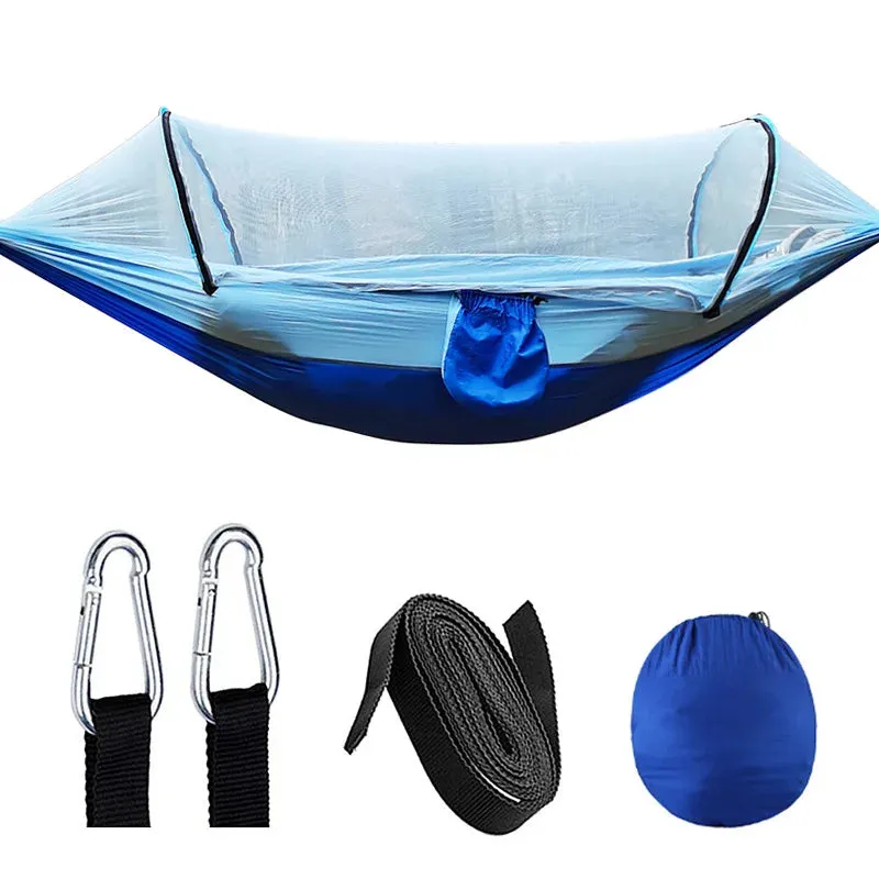 Quick-opening Mosquito Net Camping Hammock with Rocking Chair, Anti-rollover Design