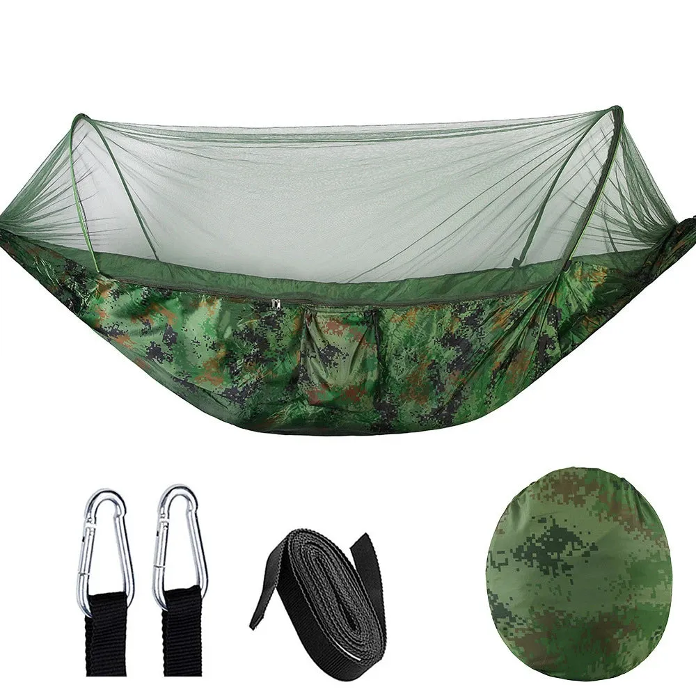Quick-opening Mosquito Net Camping Hammock with Rocking Chair, Anti-rollover Design