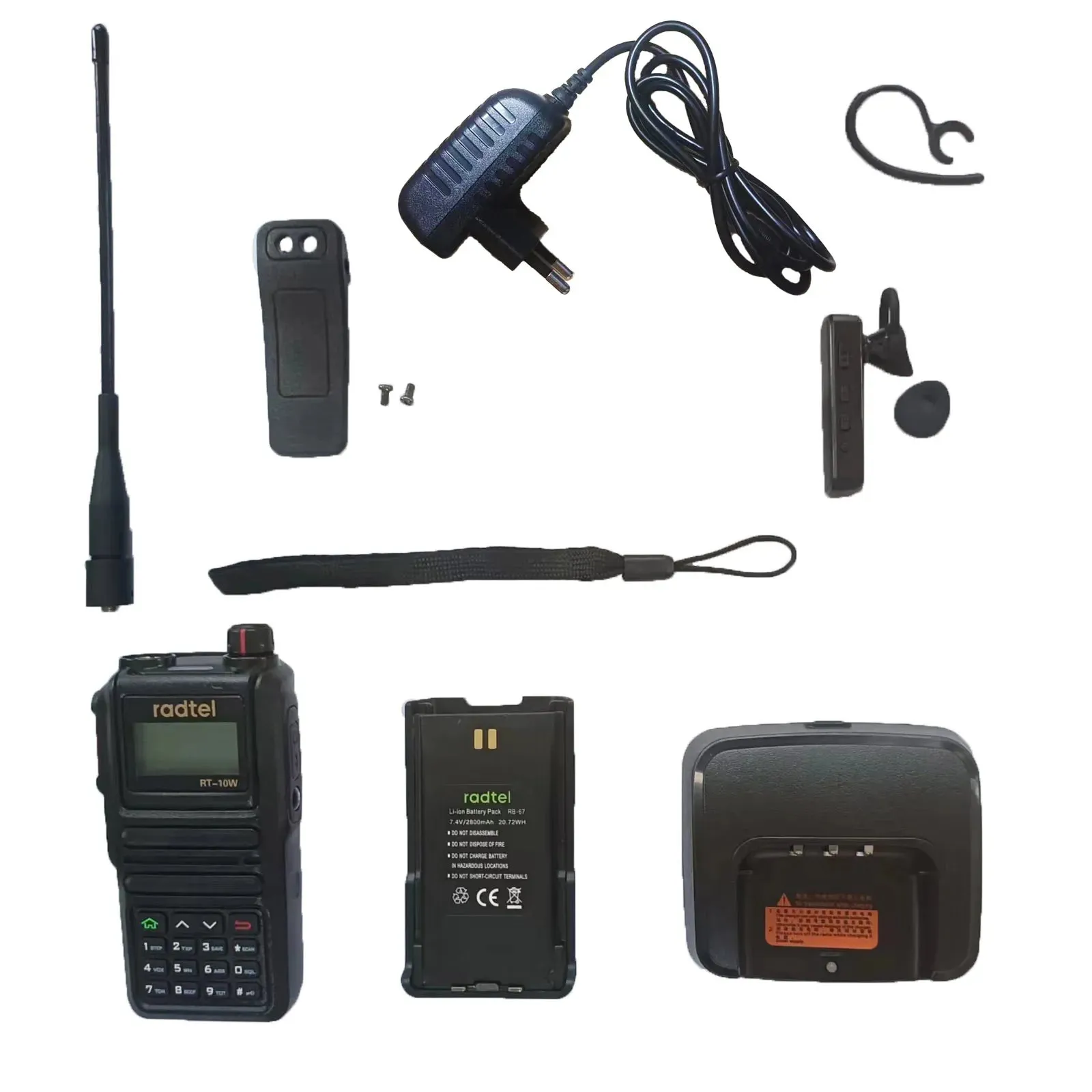 Radtel RT-10W Waterproof 10w Full Band 136-630Mhz Ham Amateur Two-Way Radio 199CH Walkie-Talkie AM Air Aviation Band Bluetooth