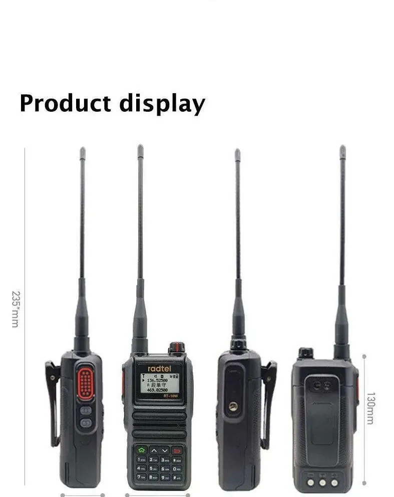 Radtel RT-10W Waterproof 10w Full Band 136-630Mhz Ham Amateur Two-Way Radio 199CH Walkie-Talkie AM Air Aviation Band Bluetooth