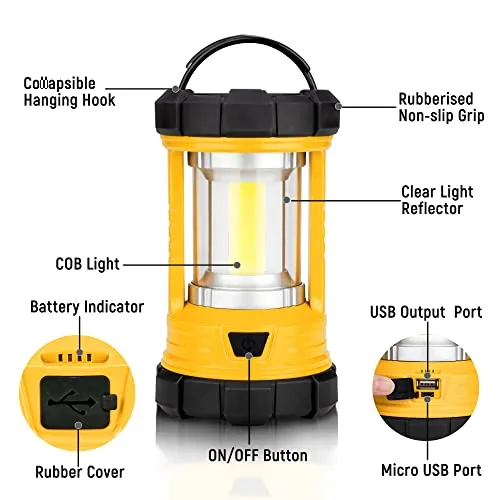 Rechargeable Camping Lantern, 3000LM 5 Light Modes Camping Light