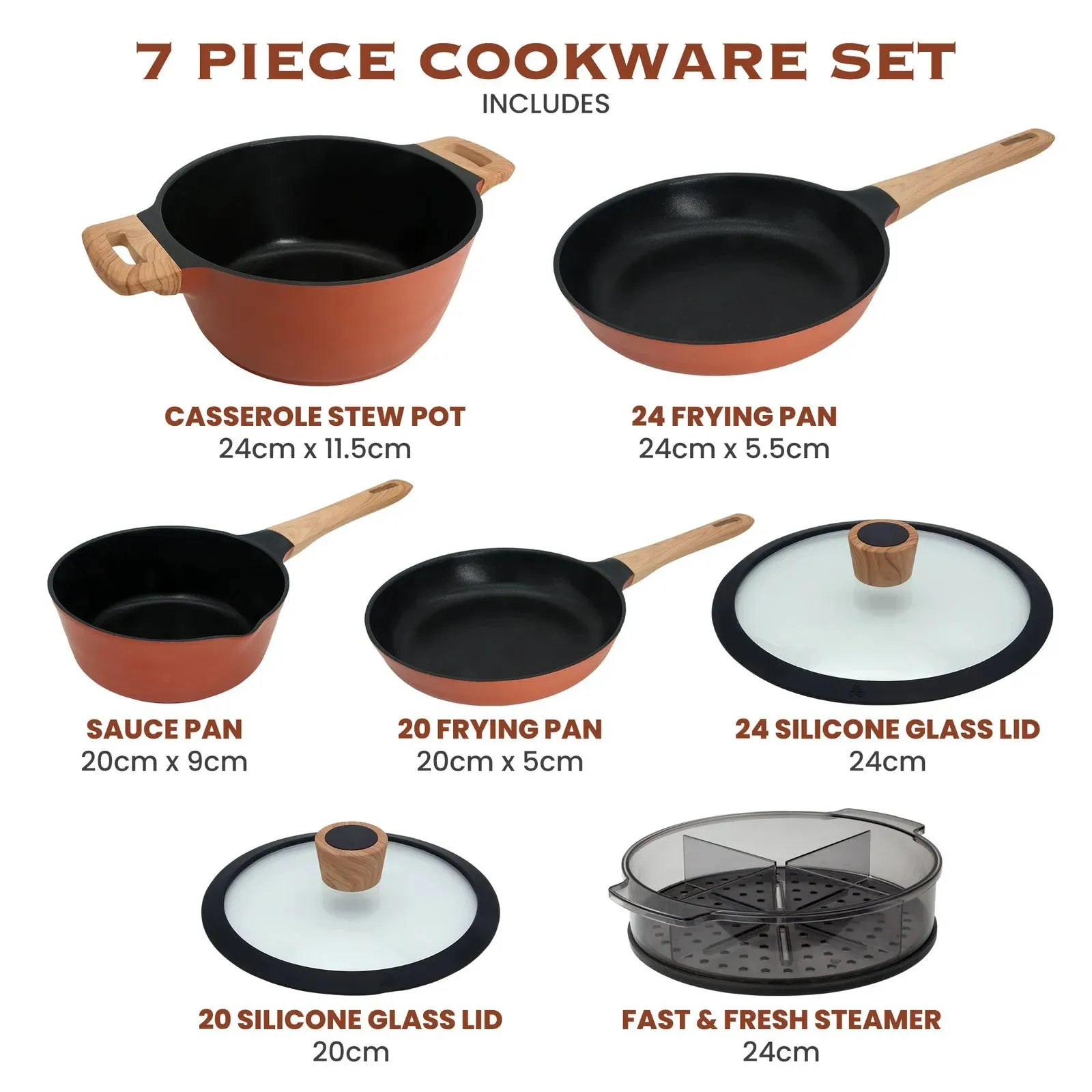 Red Earth™ Premium Cookware 7pc Set   FREE SECOND COOKWARE SET   2x FREE Mighty Mix™ Stick Blender   FREE E-BOOK