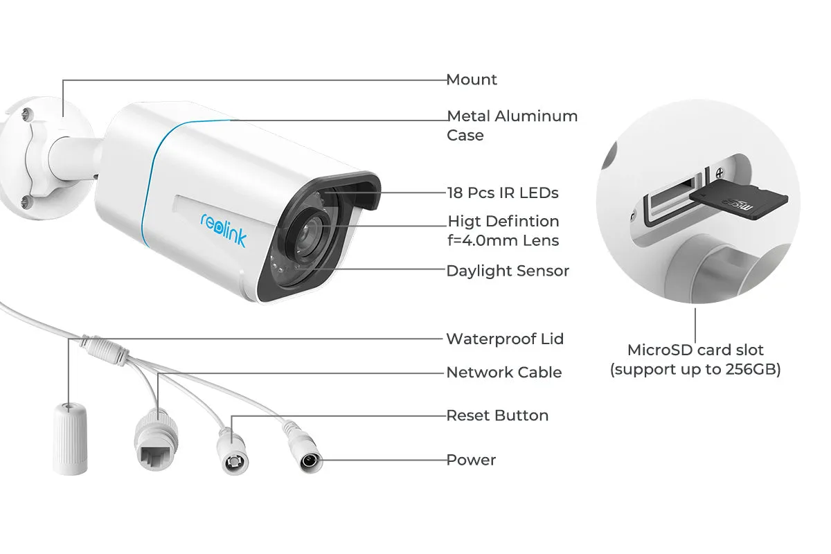 Reolink 4K HD PoE IP Outdoor Security Camera for Home RLC-810A