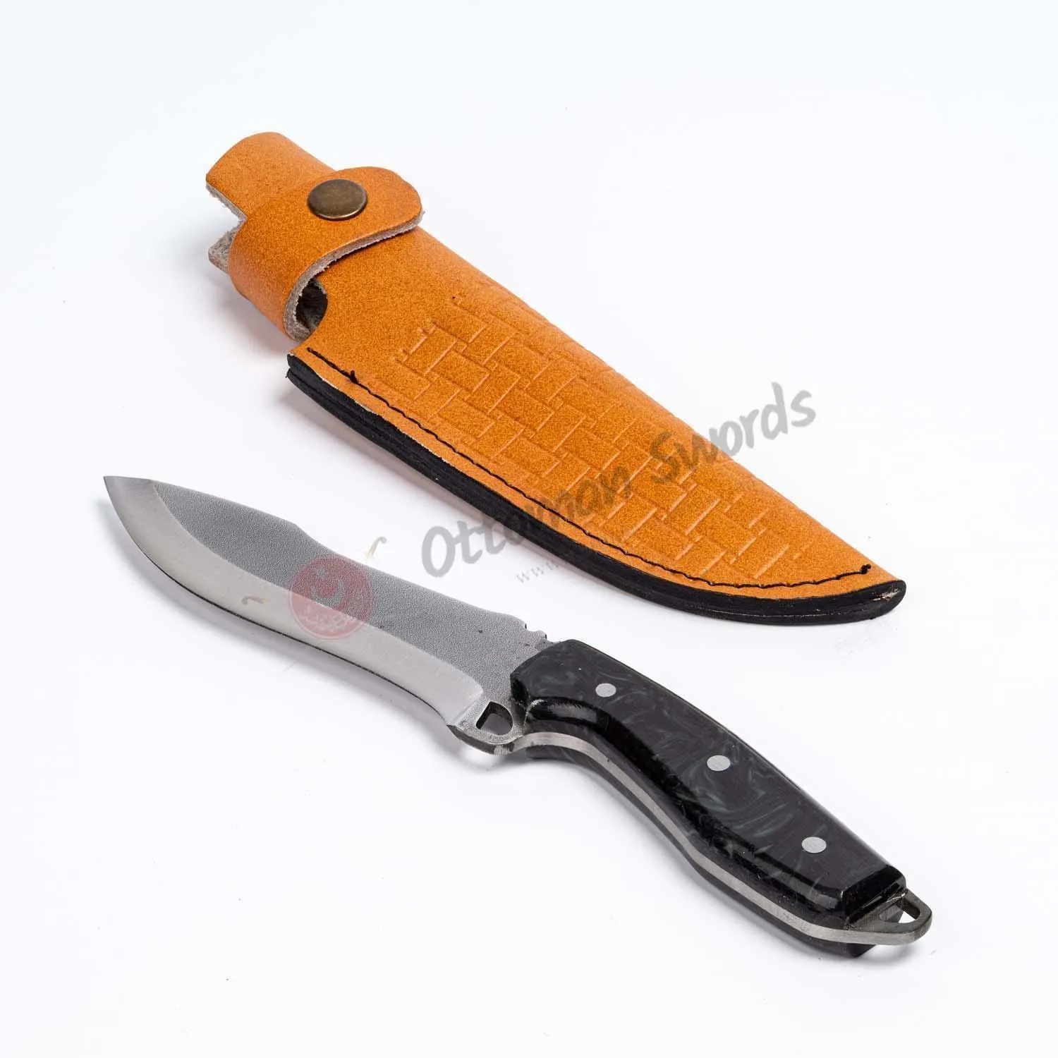 Resin Handle Custom Hunting Knife Dark