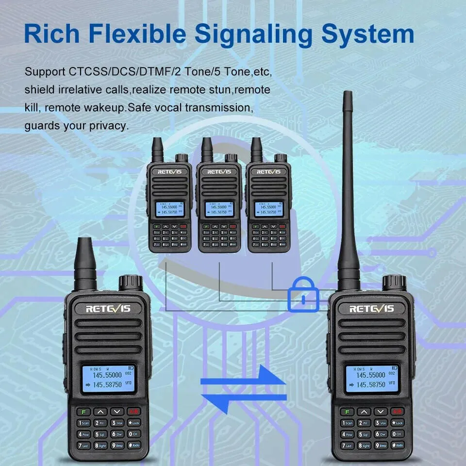 Retevis Walkie Talkie RT85 Ham Two-way Radio Stations 5W Walkie-talkies VHF UHF Dual Band Amateur Portable Radio TYT UV88 uv88