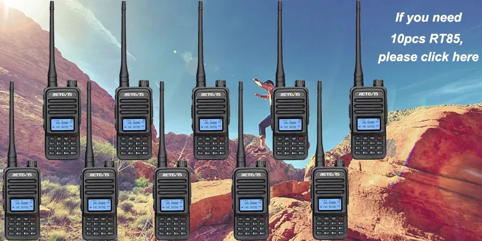 Retevis Walkie Talkie RT85 Ham Two-way Radio Stations 5W Walkie-talkies VHF UHF Dual Band Amateur Portable Radio TYT UV88 uv88