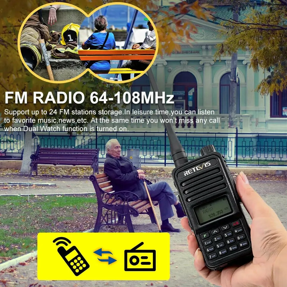 Retevis Walkie Talkie RT85 Ham Two-way Radio Stations 5W Walkie-talkies VHF UHF Dual Band Amateur Portable Radio TYT UV88 uv88