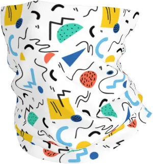Retro 80s Style Tube Neck Gaiter Scarf Face Mask Multifunction Bandana Balaclava Gaiter Face Cover Headwear For Men Women