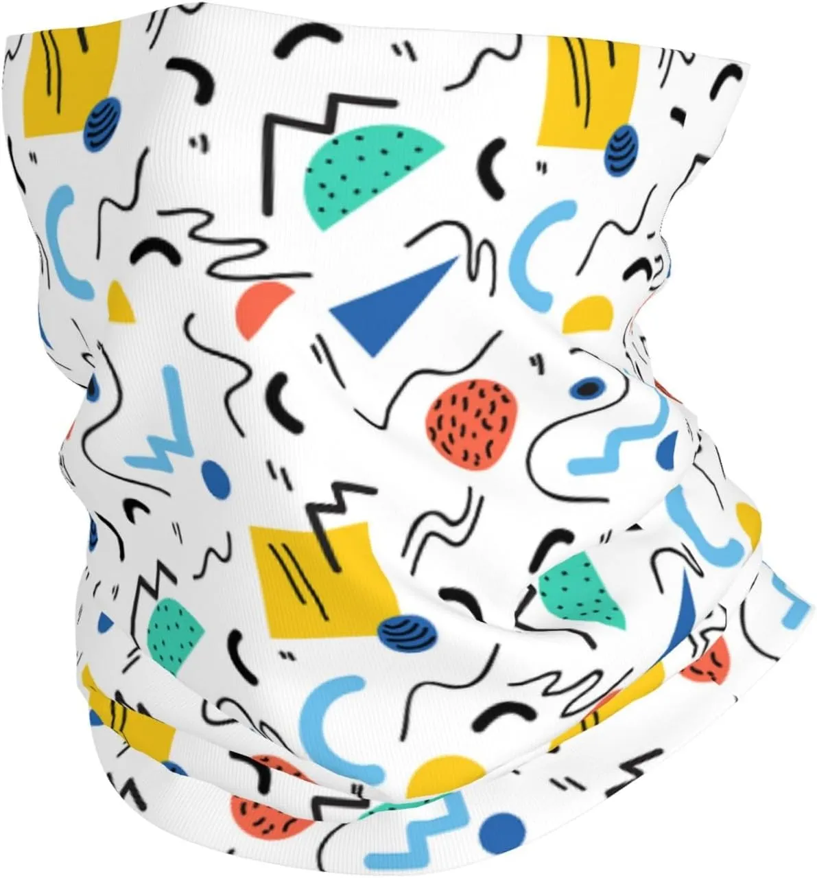 Retro 80s Style Tube Neck Gaiter Scarf Face Mask Multifunction Bandana Balaclava Gaiter Face Cover Headwear For Men Women