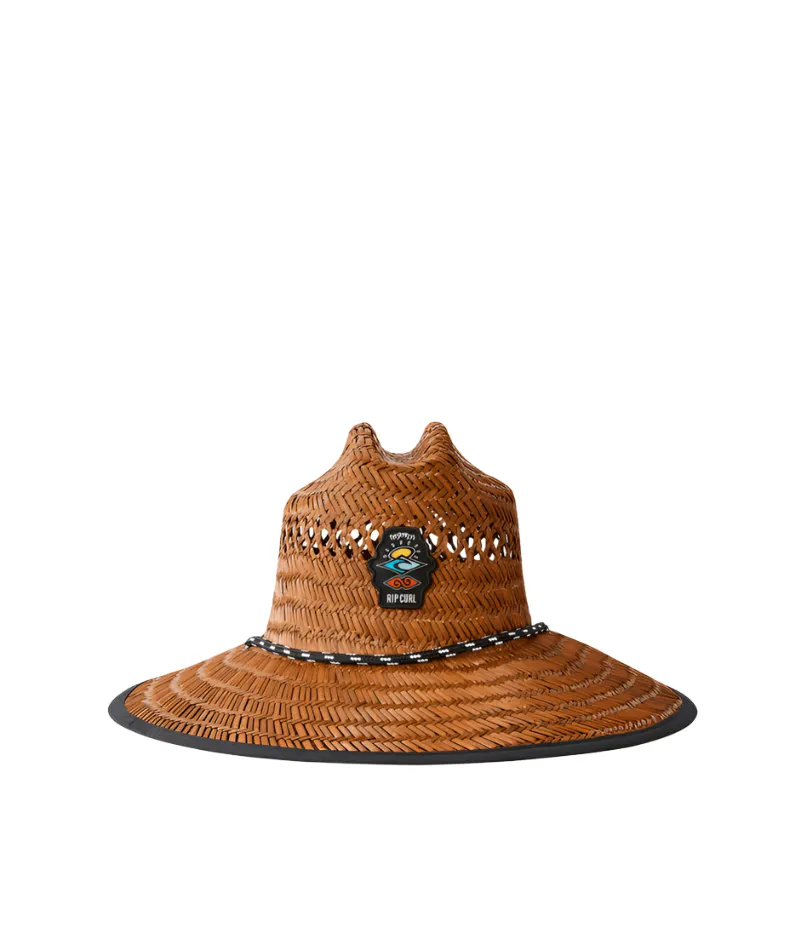 RIP CURL Logo Straw Hat Brown