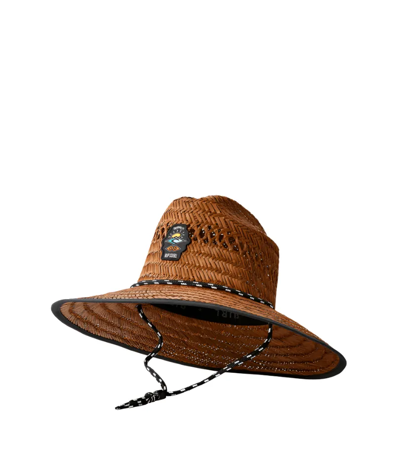 RIP CURL Logo Straw Hat Brown