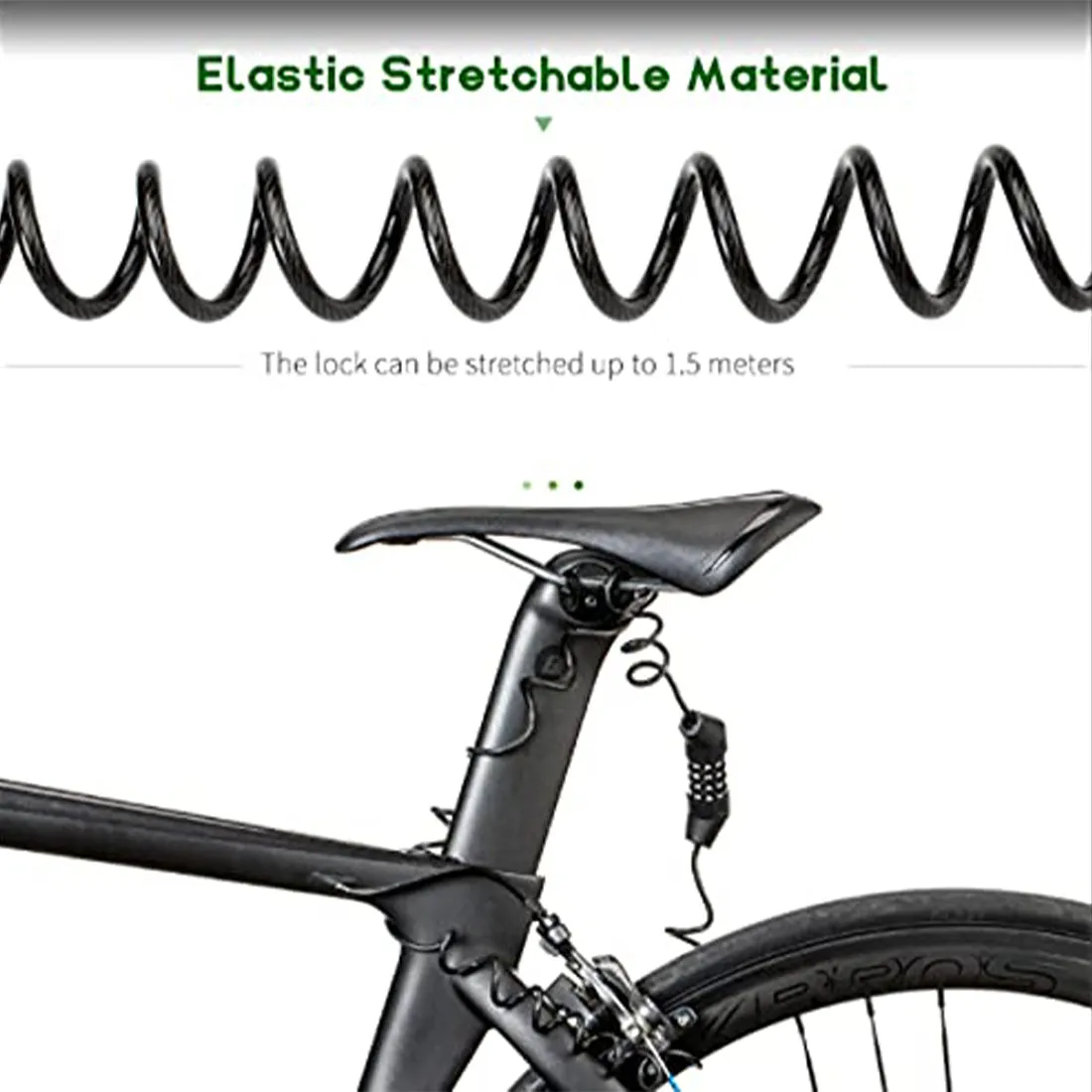 ROCKBROS Bike Helmet Lock Mini Cable Lock 1.5m Bicycle Security Password