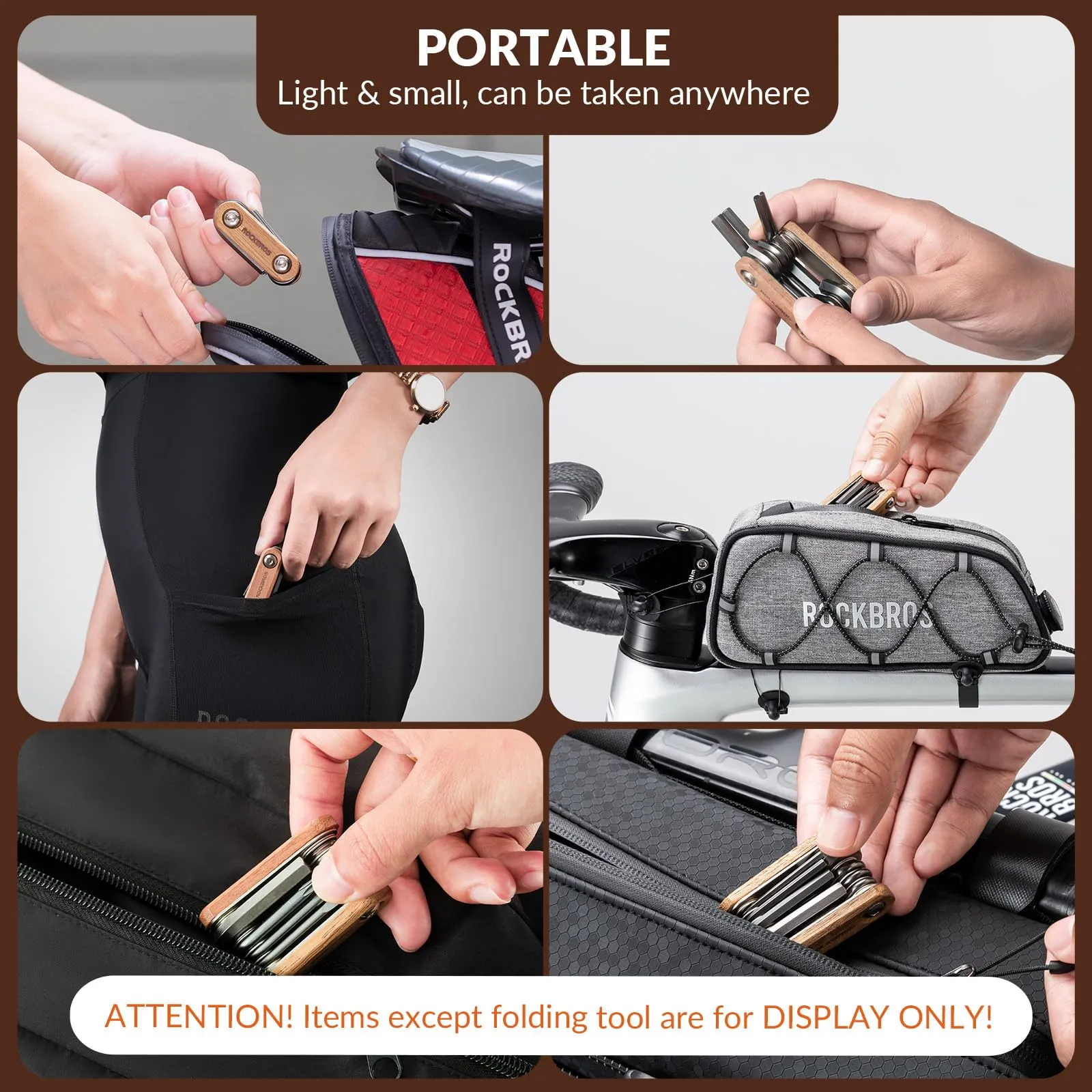 ROCKBROS Mini Lightweight Foldable Tools 8 in 1 Multitools Repair Set