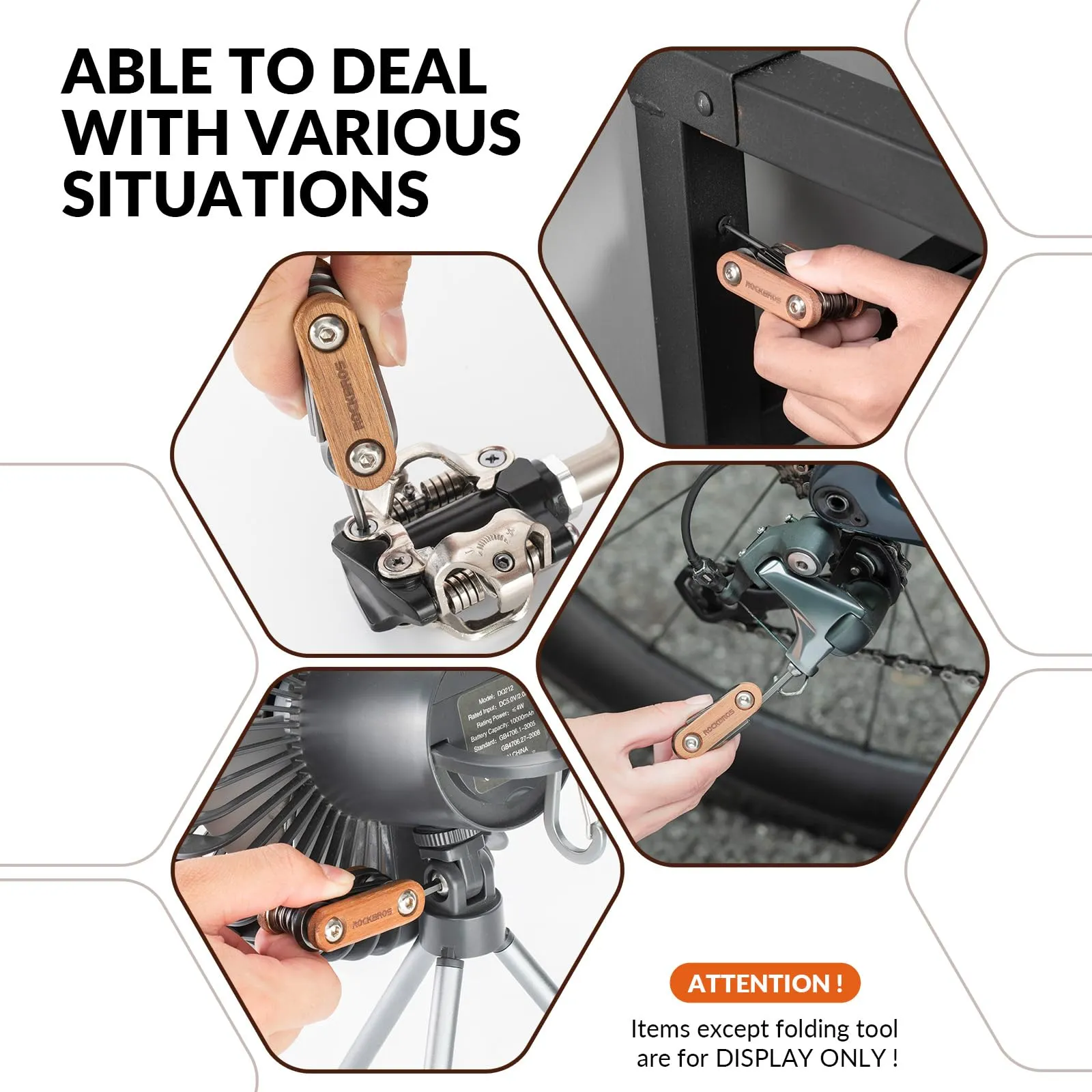 ROCKBROS Mini Lightweight Foldable Tools 8 in 1 Multitools Repair Set