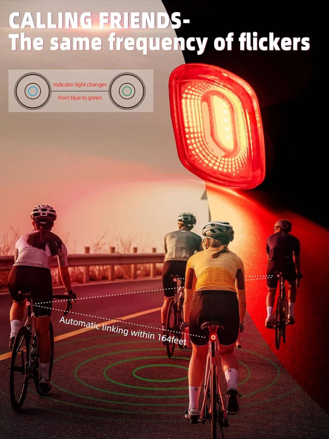 ROCKBROS Smart Bike Tail Light Brake Sensing Waterproof USB Rechargeable