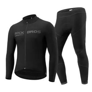 ROCKBROS Windproof Cycling Suit Jacket and Trousers Set with Rear Pockets