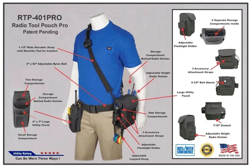 RTP-401P Two-Way Radio Tool Pouch Pro